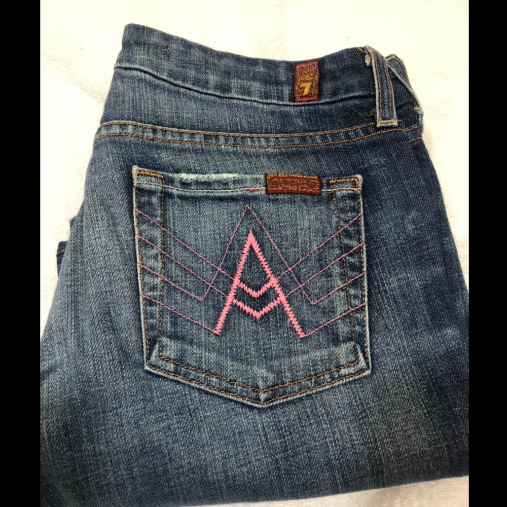 7 for all Mankind “A Pocket” Pink Jeans Size 26